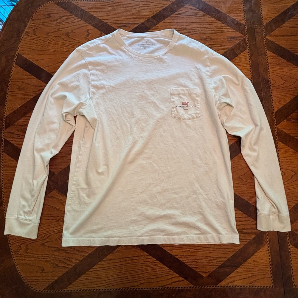 Vineyard Vines Cream Long Sleeve Tee Classic Style